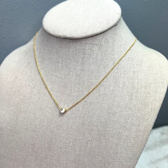 Vivi Sun Gold Tone Dainty Necklace Round Bezel 18" NWT - Picture 1 of 5